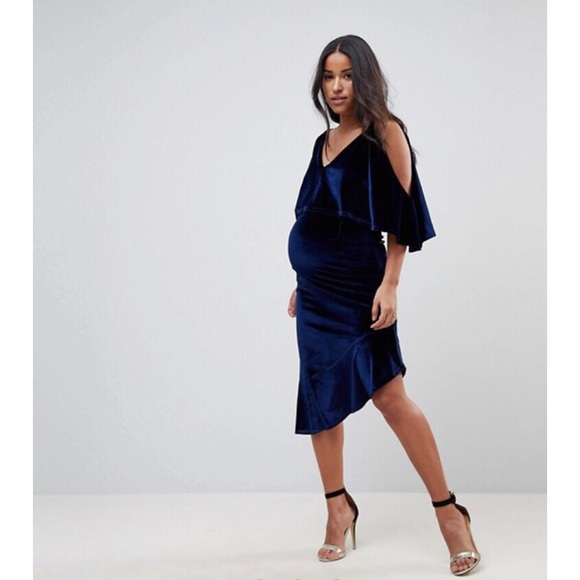 ASOS Maternity Dresses & Skirts - ASOS MATERNITY Velvet Midi Bodycon Dress